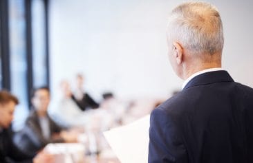 Mature business man in meeting