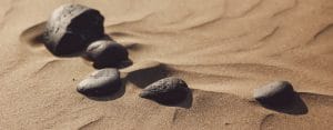 Rocks in sand