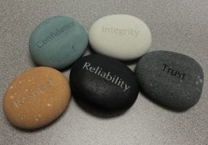 Value sayings on stones